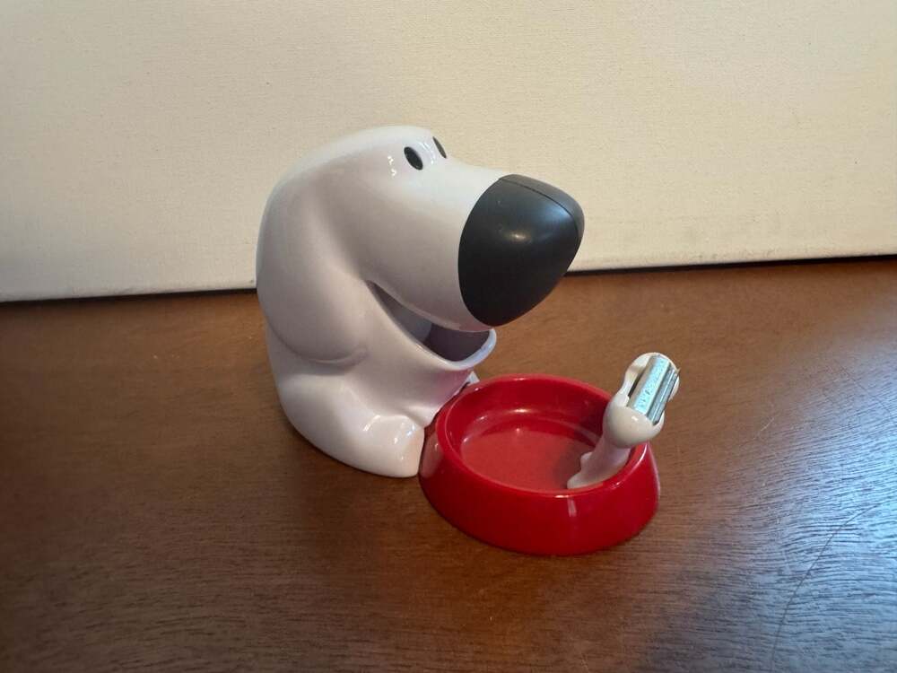 Scotch Magic Tape Dispenser Dog with Red Bowl